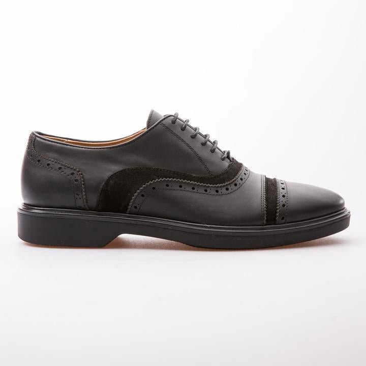 CHRISTOPHER - BLACK - CALF LEATHER & SUEDE - jameswhite001