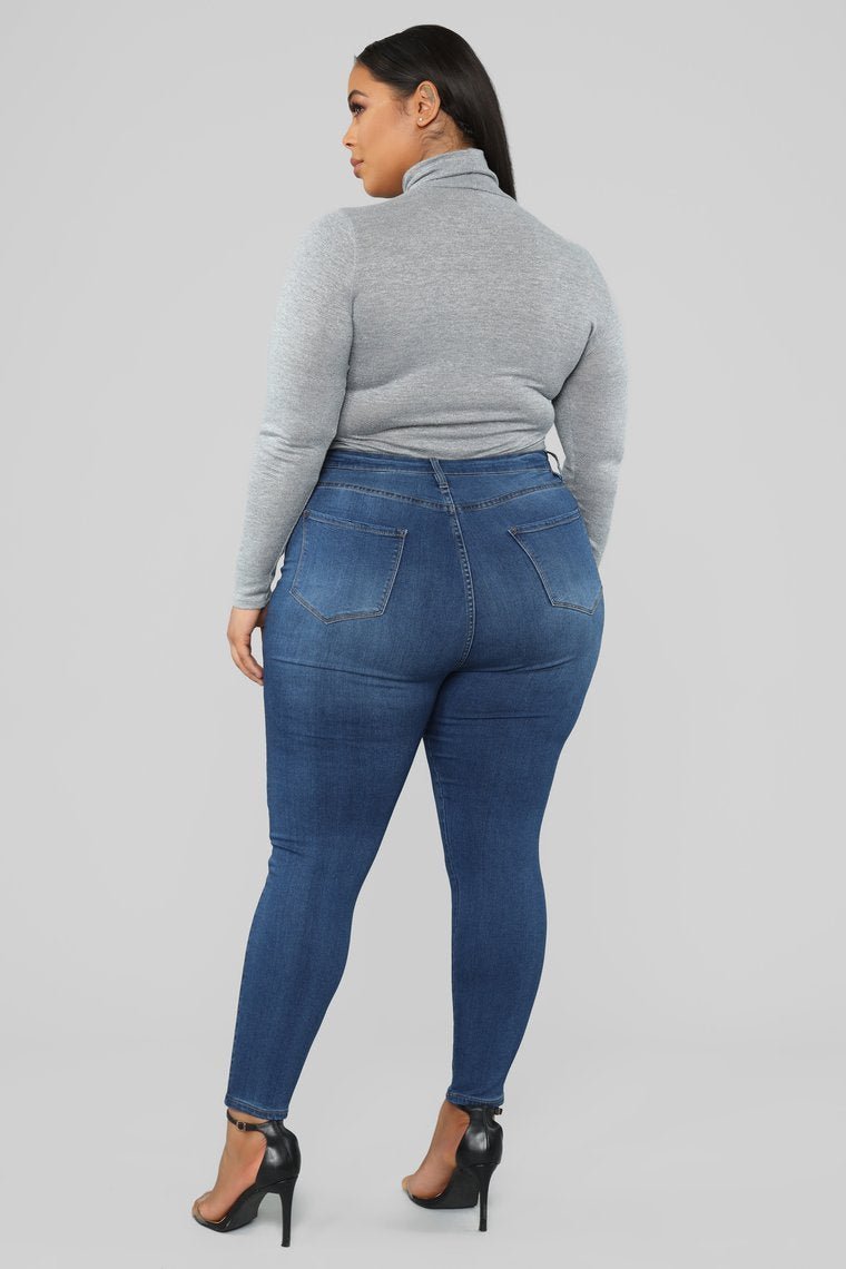 Classic High Waist 27" Skinny Jeans - Medium Blue Wash - jameswhite001