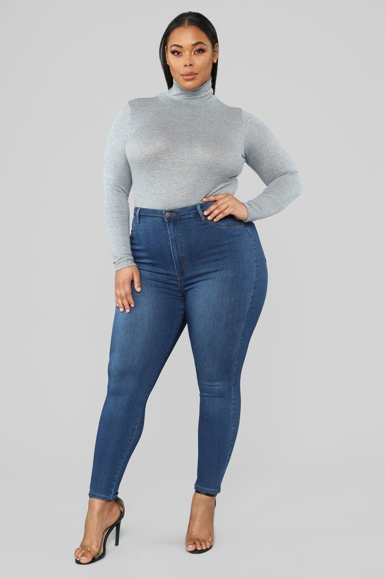 Classic High Waist 27" Skinny Jeans - Medium Blue Wash - jameswhite001