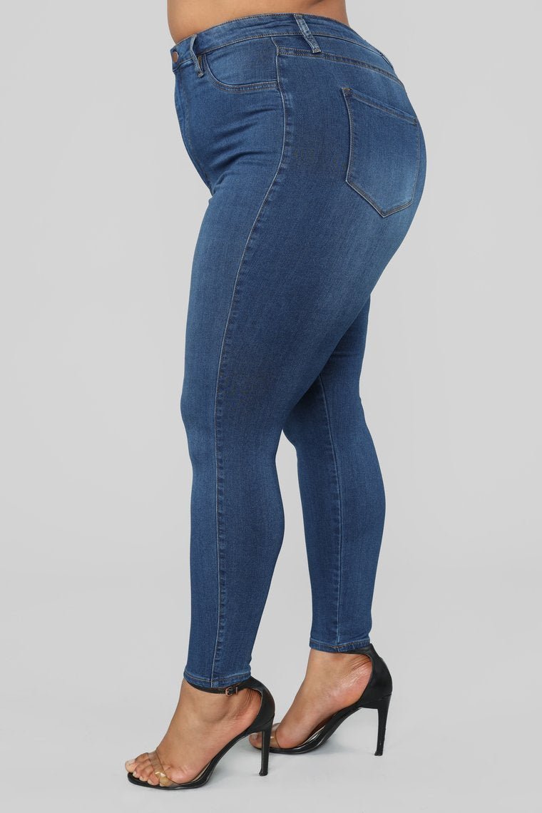 Classic High Waist 27" Skinny Jeans - Medium Blue Wash - jameswhite001