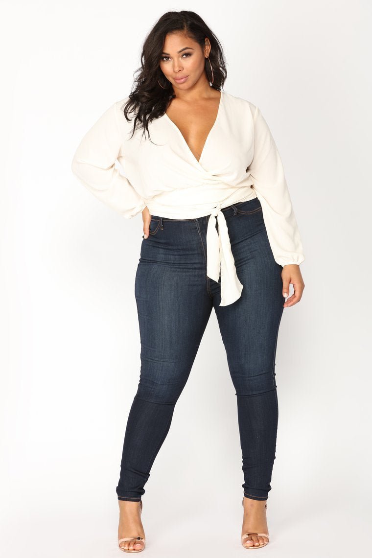 Classic High Waist Skinny Jeans - Dark - jameswhite001