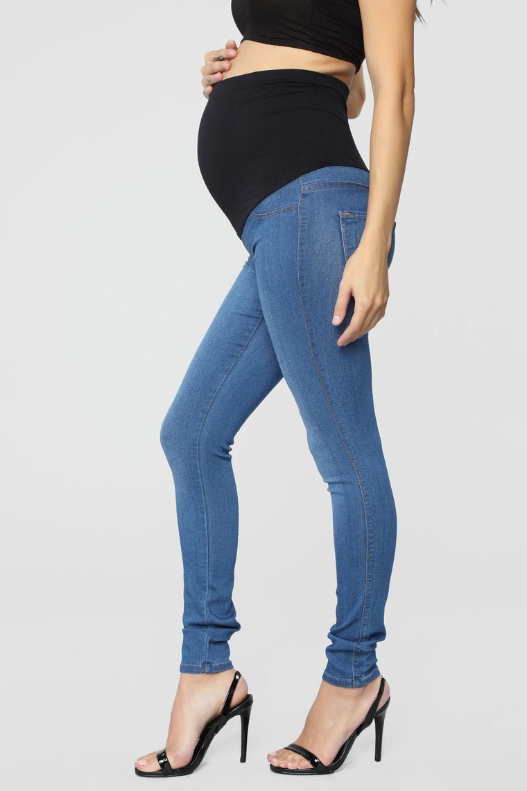 Classic High Waist Skinny Maternity Jeans - Medium - jameswhite001
