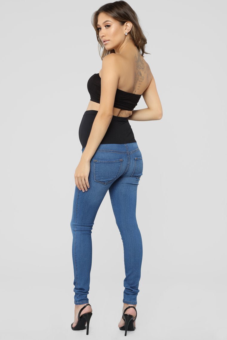 Classic High Waist Skinny Maternity Jeans - Medium - jameswhite001