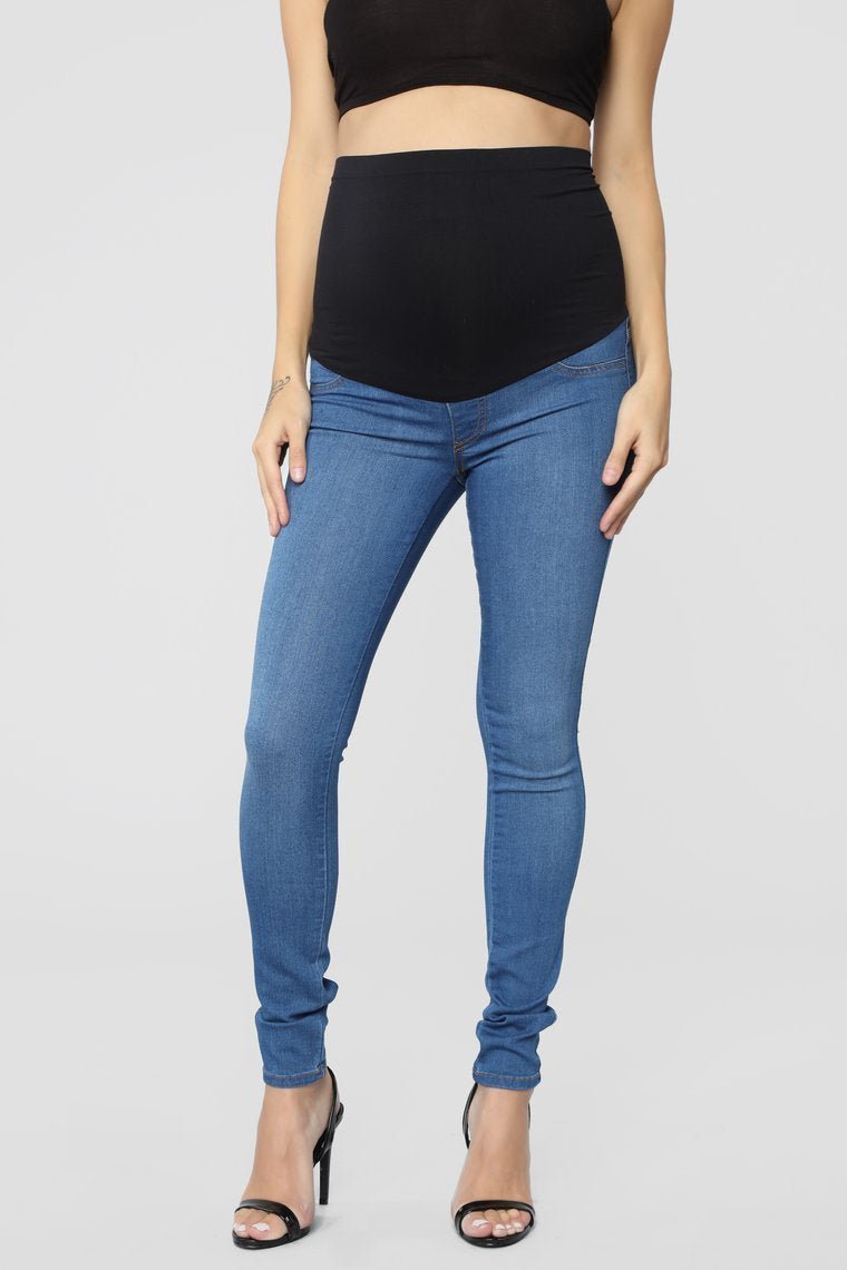 Classic High Waist Skinny Maternity Jeans - Medium - jameswhite001