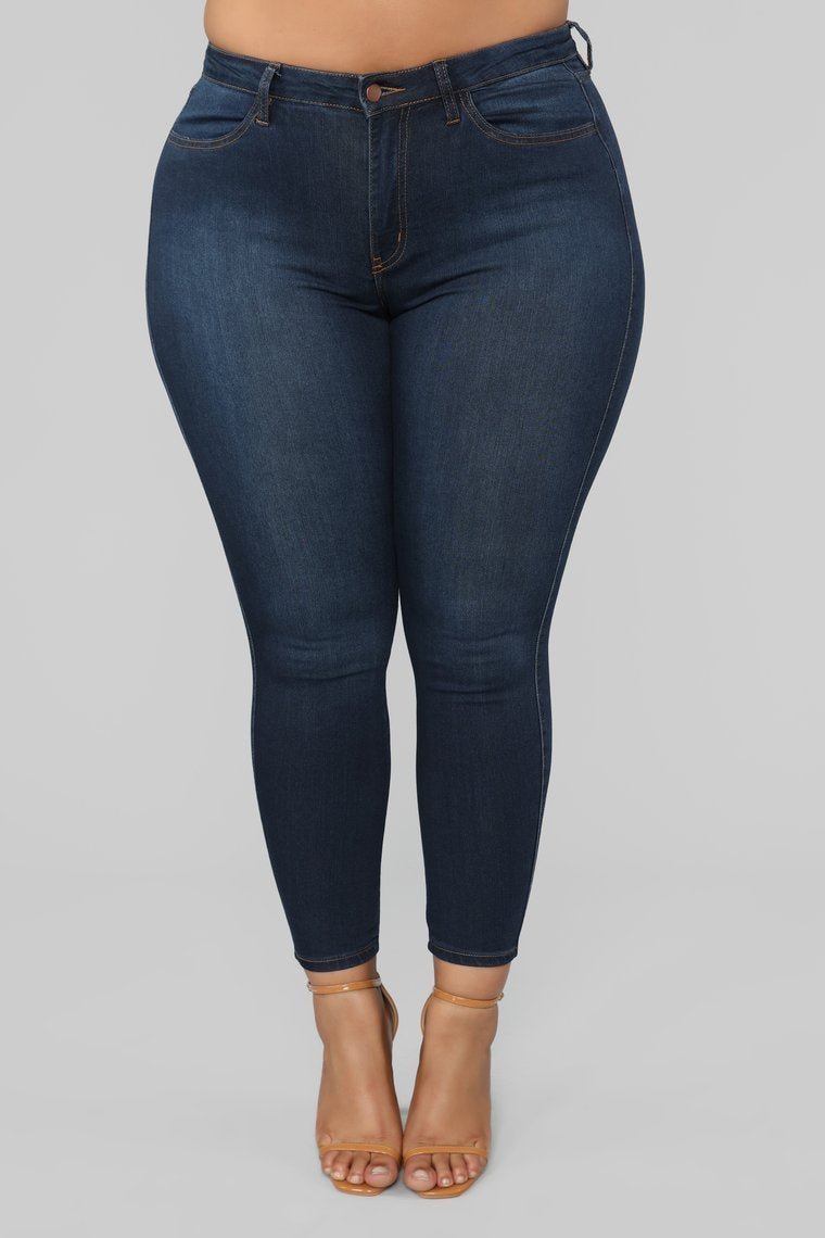 Classic Mid Rise Jeans Shorter Length - Dark Denim - jameswhite001