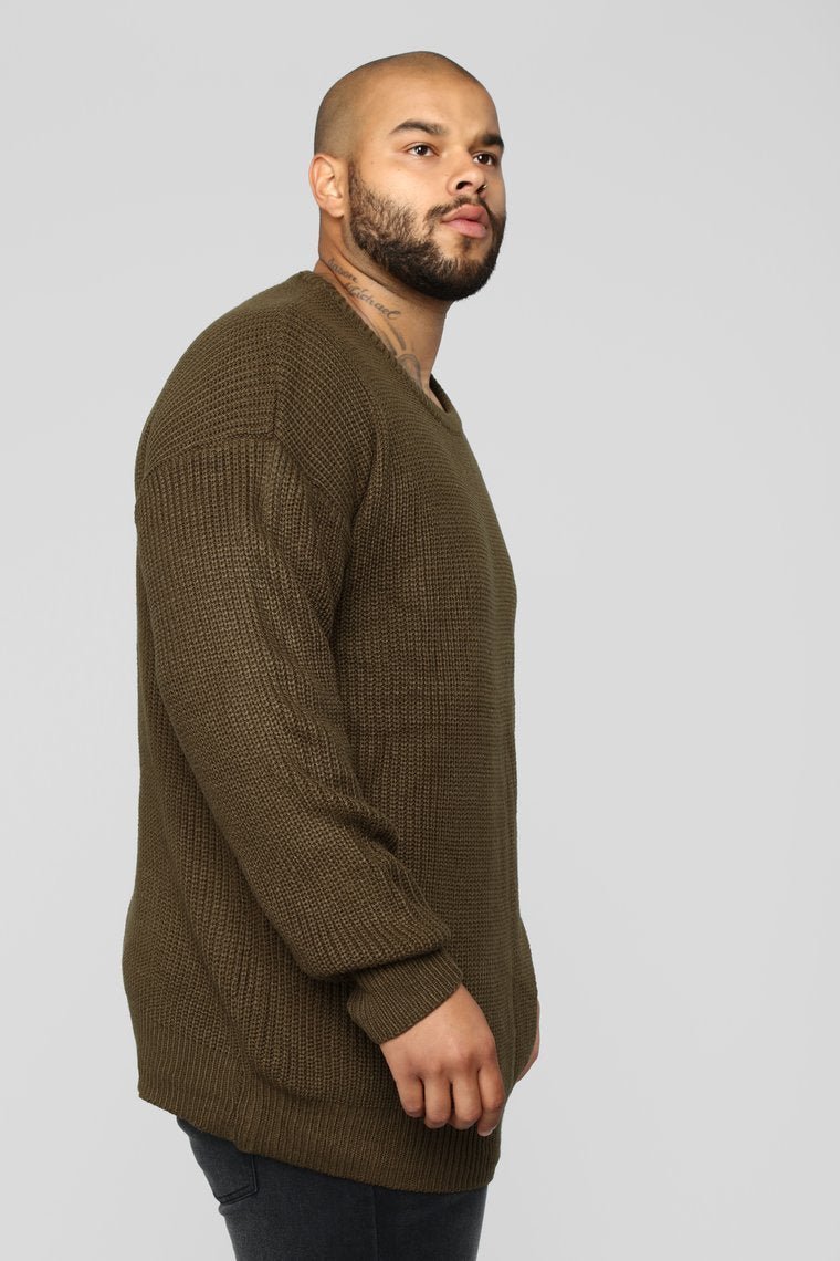 Cole Crew Neck Sweater - Olive - jameswhite001