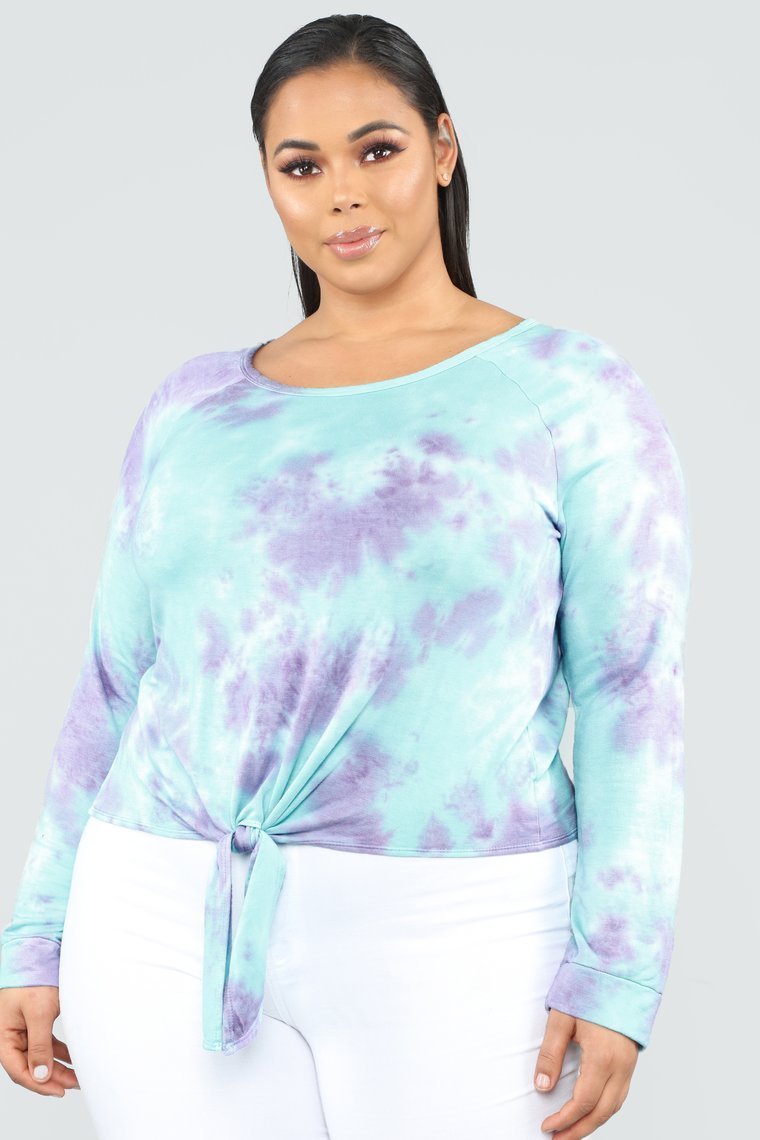 Comfy Vibes Tie Dye Sweatshirt - Purple/Combo - jameswhite001