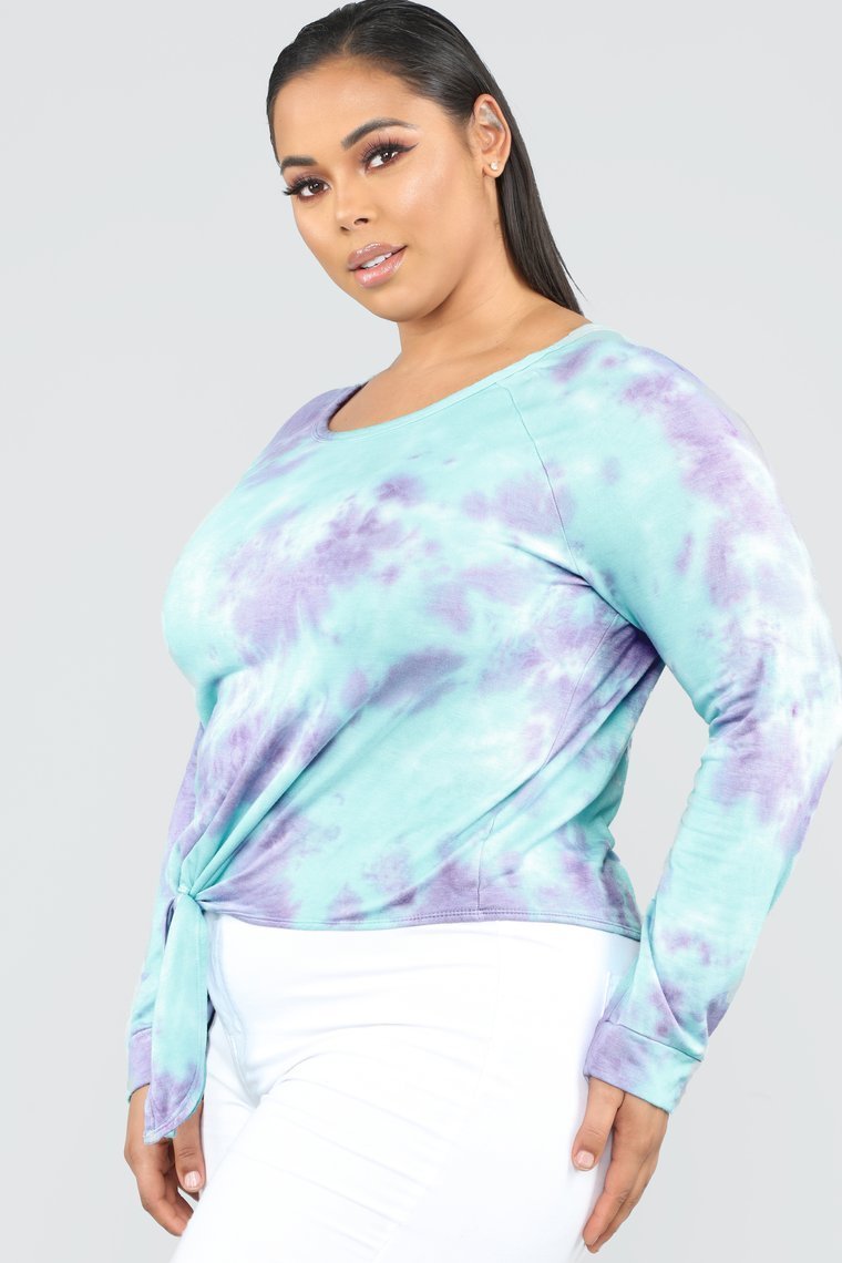 Comfy Vibes Tie Dye Sweatshirt - Purple/Combo - jameswhite001