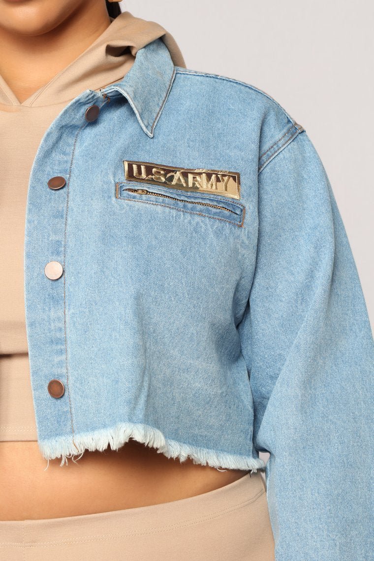 Commanding Officer Cropped Jacket - MediumBlue - jameswhite001