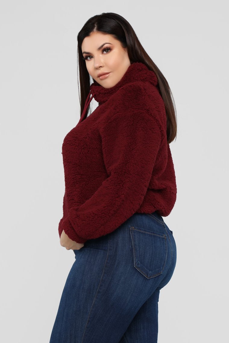 Cozy But Cute Sweater - Burgundy - jameswhite001