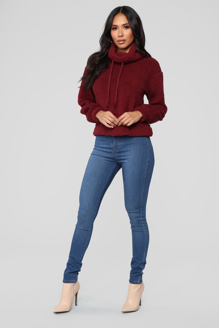 Cozy But Cute Sweater - Burgundy - jameswhite001