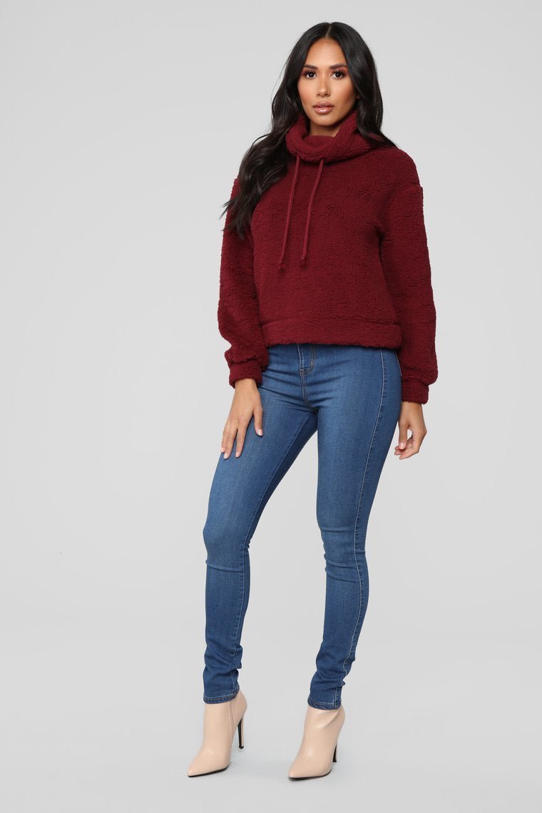Cozy But Cute Sweater - Burgundy - jameswhite001