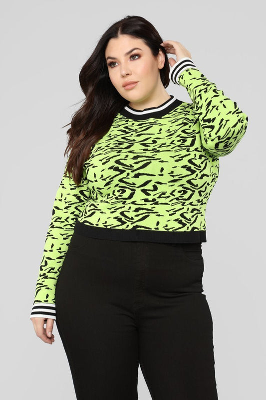 Crazy For You Sweater - Green/Combo - jameswhite001