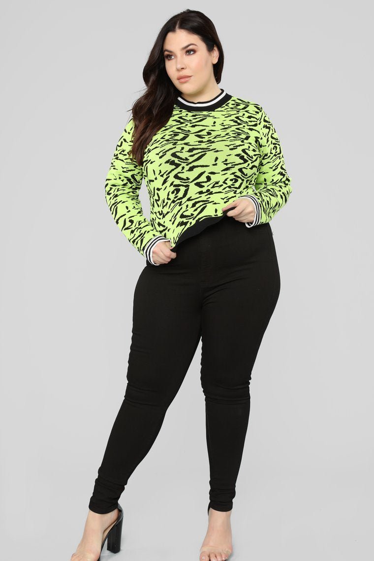 Crazy For You Sweater - Green/Combo - jameswhite001