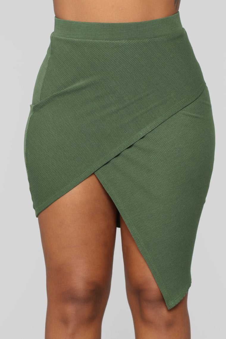 Cross Your Fingers Skirt Set - Olive - jameswhite001