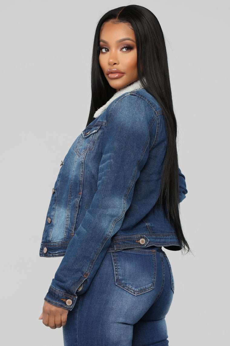 Cuddle Buddy Denim Jacket - Medium Wash - jameswhite001
