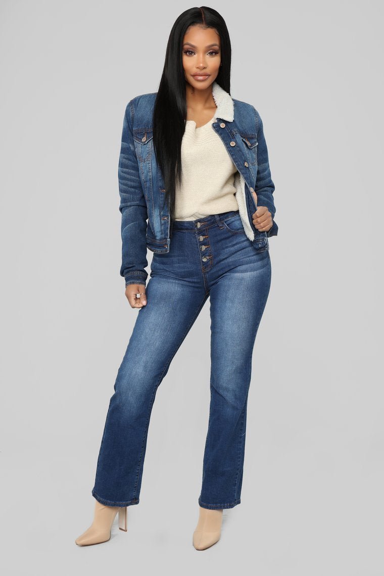 Cuddle Buddy Denim Jacket - Medium Wash - jameswhite001