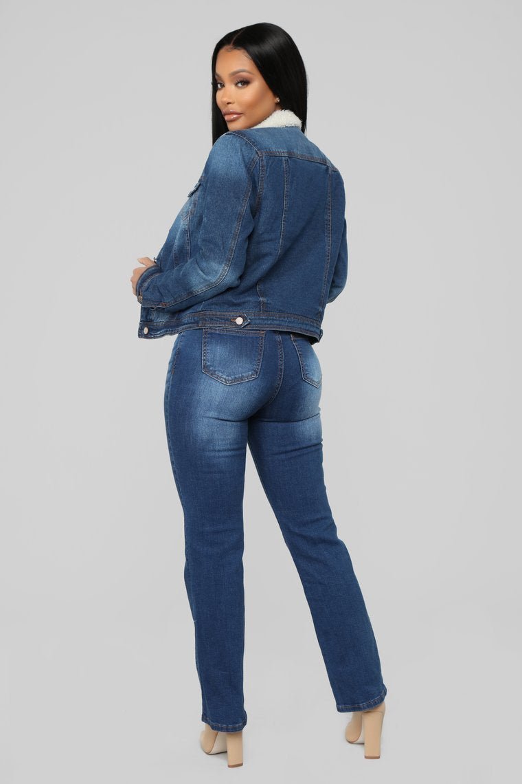 Cuddle Buddy Denim Jacket - Medium Wash - jameswhite001