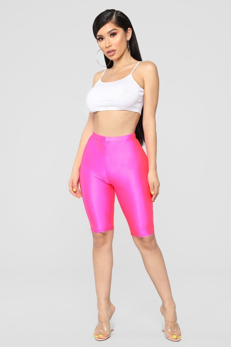 Curves For Days Biker Shorts - Hot Pink - jameswhite001