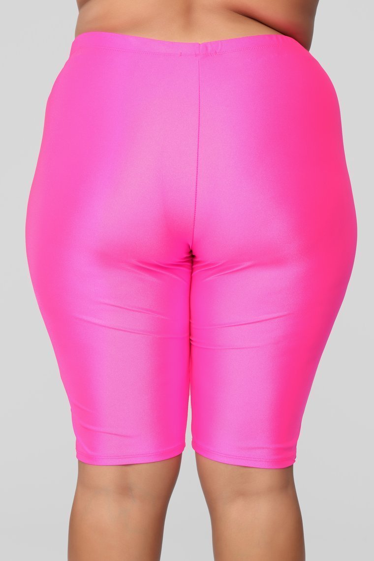 Curves For Days Biker Shorts - Hot Pink - jameswhite001
