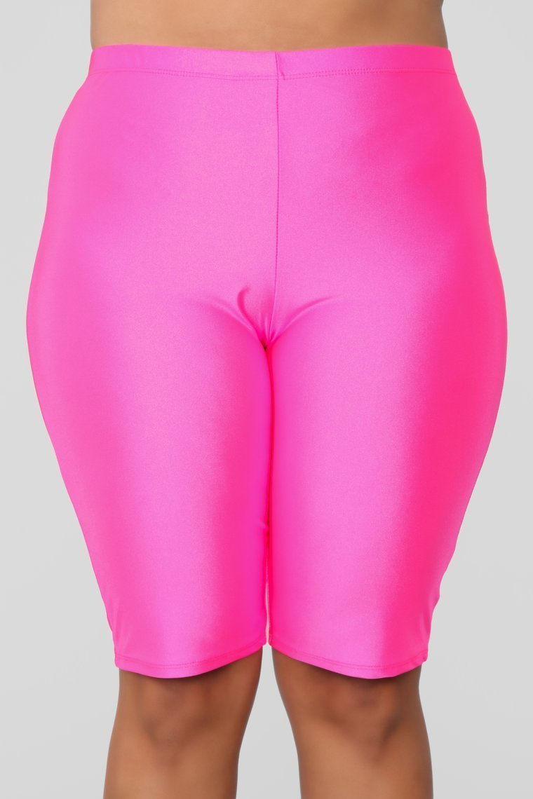 Curves For Days Biker Shorts - Hot Pink - jameswhite001