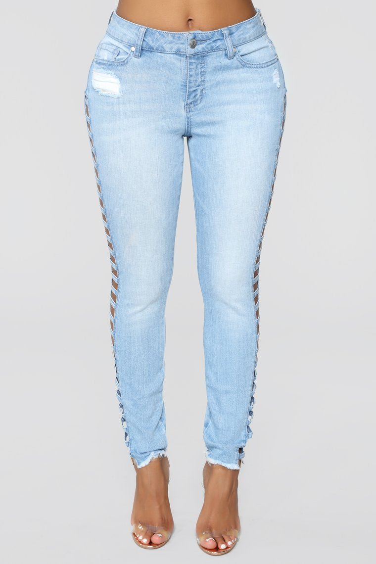 Cut You Off High Rise Jeans - Medium Blue Wash - jameswhite001