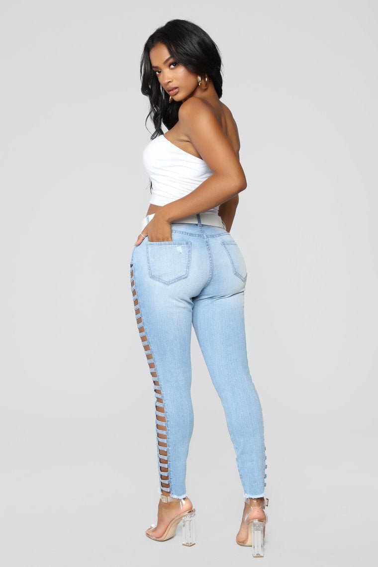 Cut You Off High Rise Jeans - Medium Blue Wash - jameswhite001