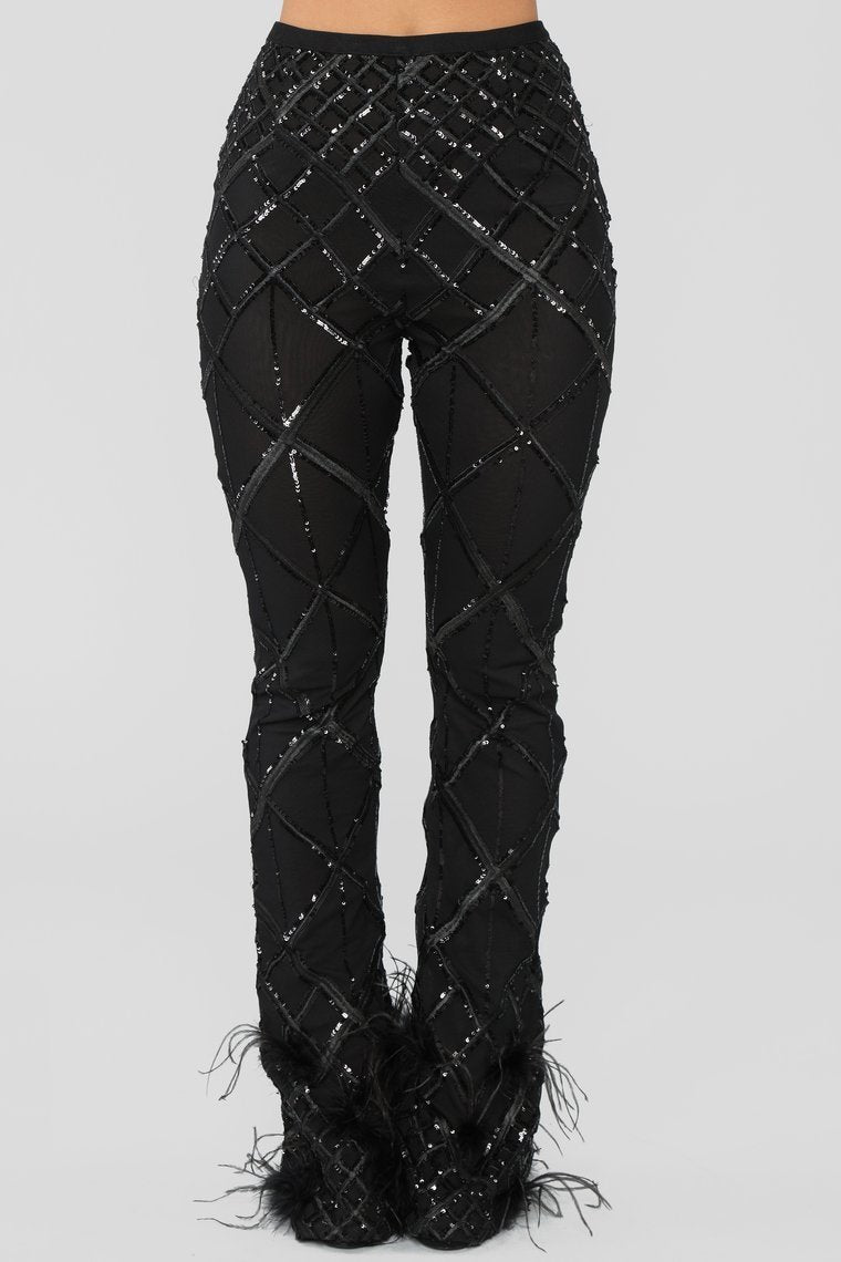 Dance With Me Sequin Pant Set - Black - jameswhite001