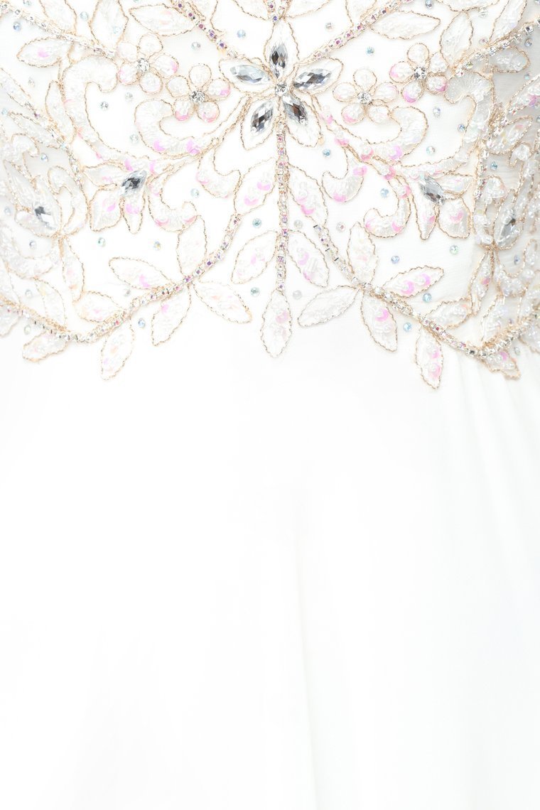 Delicate And Dainty Embellished Gown - Off White - jameswhite001