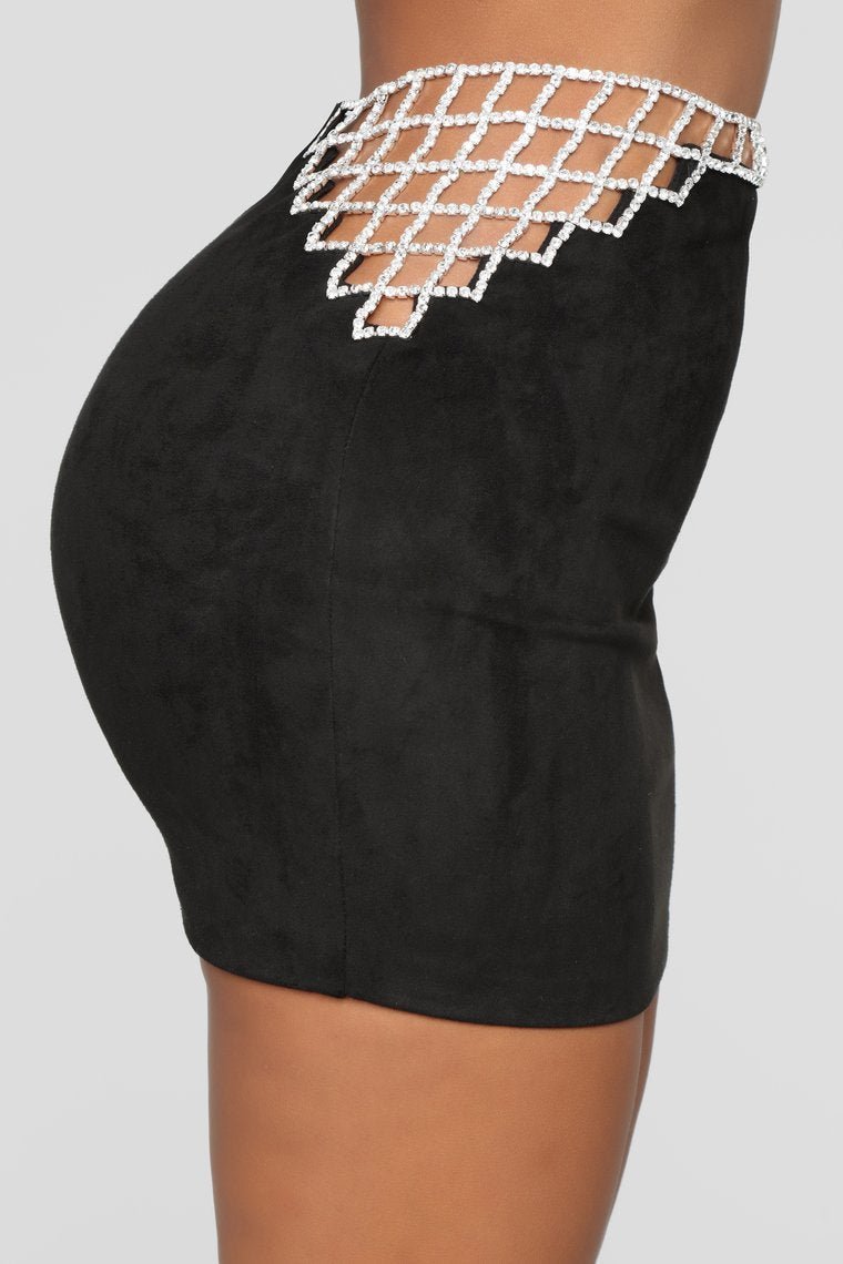 Diamante Suede Set - Black - jameswhite001