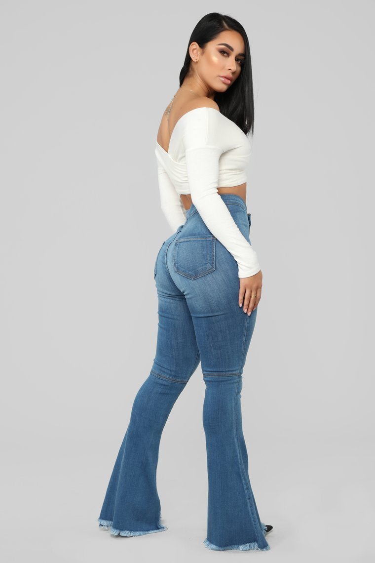 Don't Break My Heart Flare Jeans - Medium Blue Wash - jameswhite001
