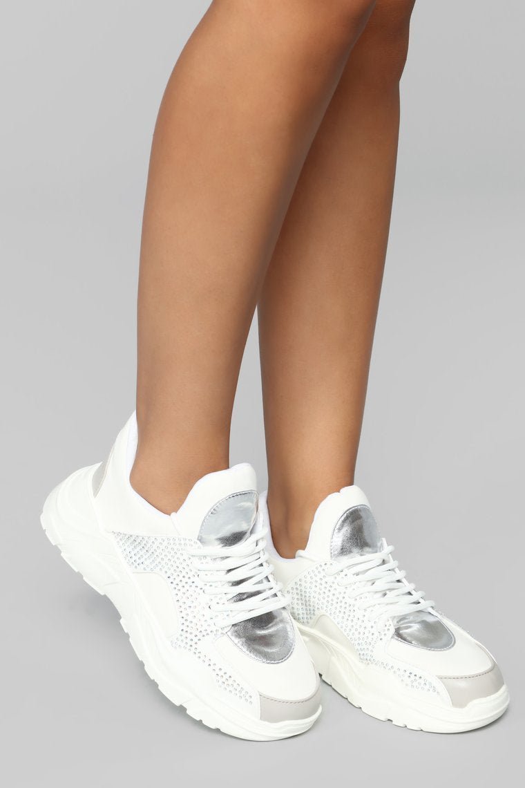 Don't Try Too Hard Sneaker - White - jameswhite001