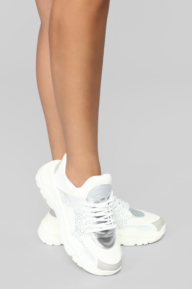 Don't Try Too Hard Sneaker - White - jameswhite001