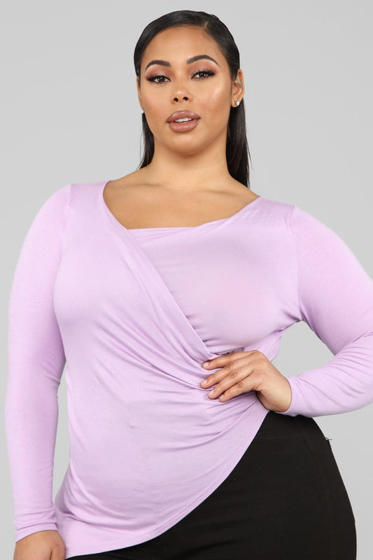 Draped Down Tunic - Lilac - jameswhite001