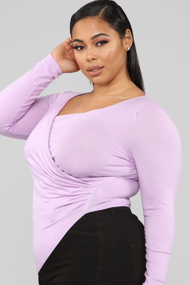 Draped Down Tunic - Lilac - jameswhite001