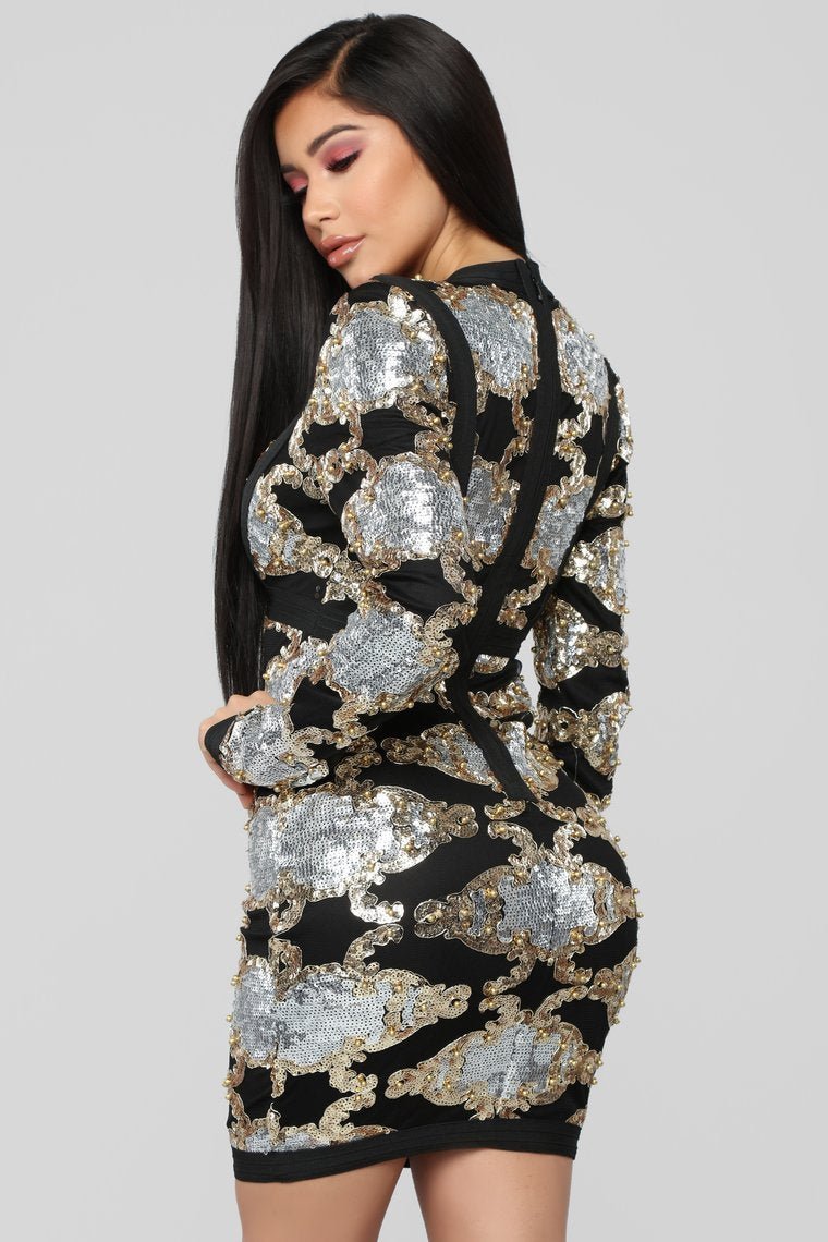 Drippin' In Diamonds Mini Dress - Black - jameswhite001