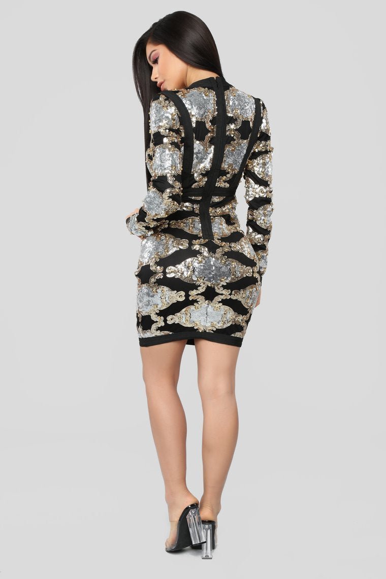 Drippin' In Diamonds Mini Dress - Black - jameswhite001