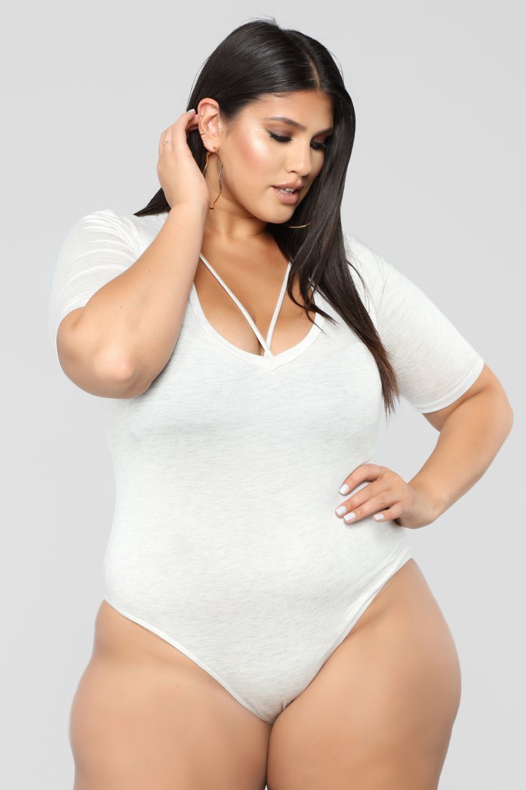 Drop The Basic Bodysuit - Oatmeal - jameswhite001