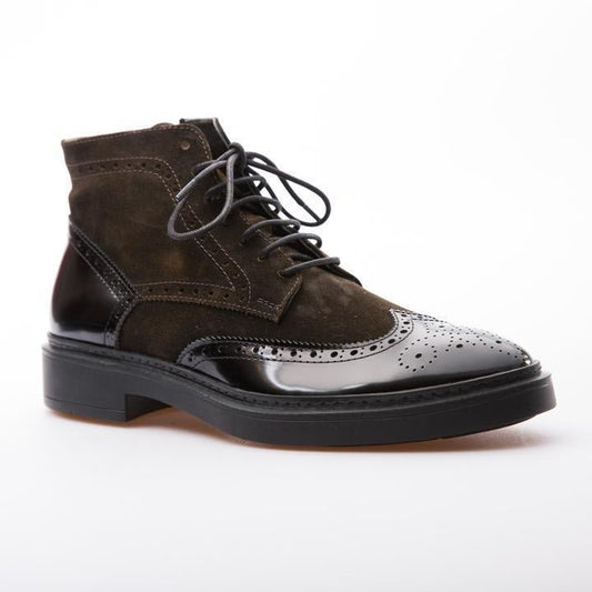 DUSTIN - BROWN - WAXY SUEDE & CALF LACK LEATHER - jameswhite001