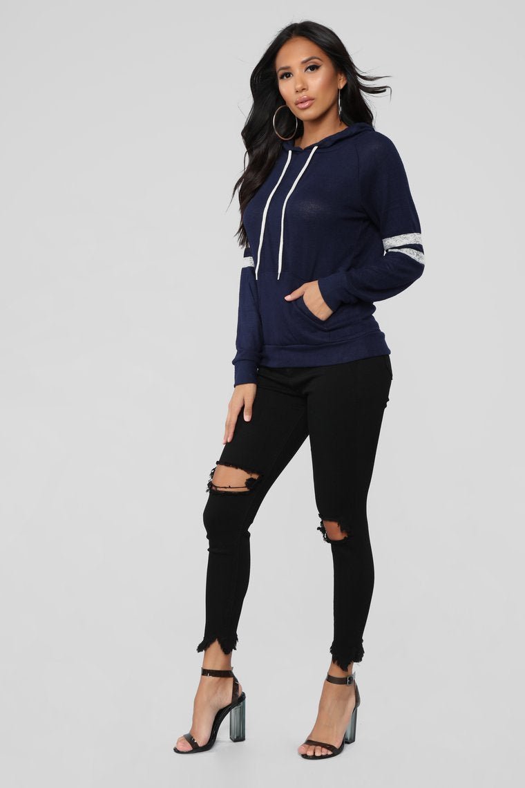 Elina Pullover Hoodie - Navy/Combo - jameswhite001