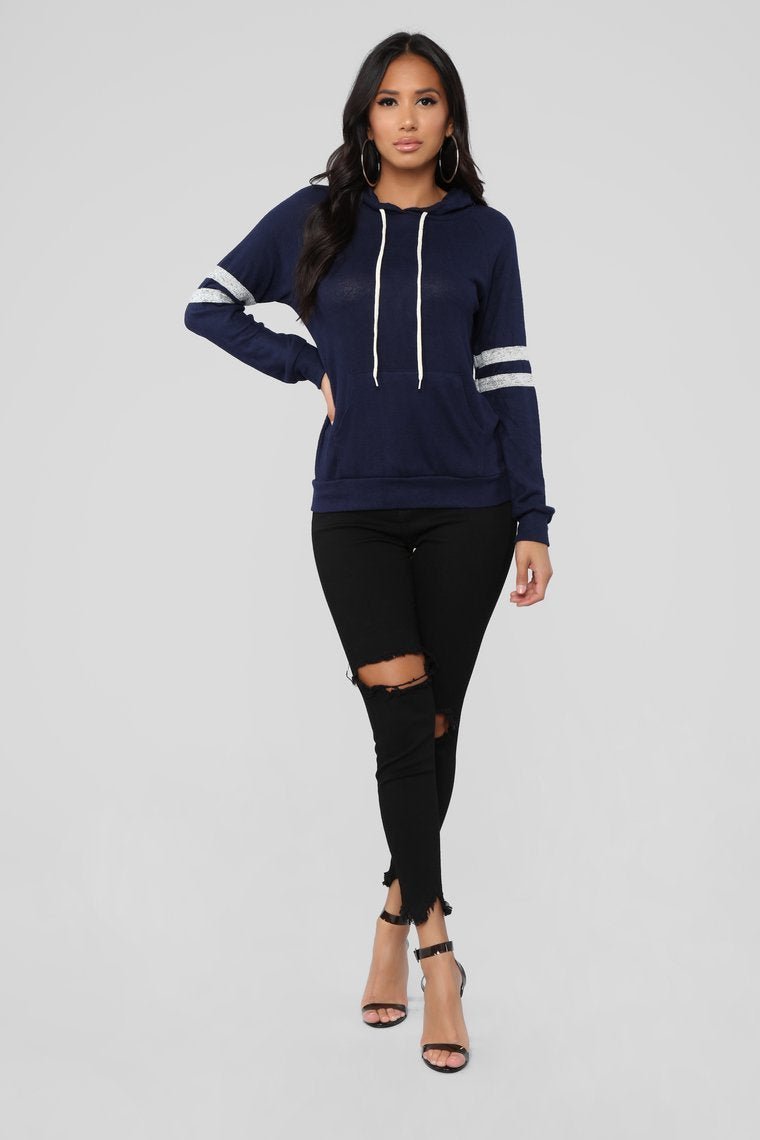 Elina Pullover Hoodie - Navy/Combo - jameswhite001