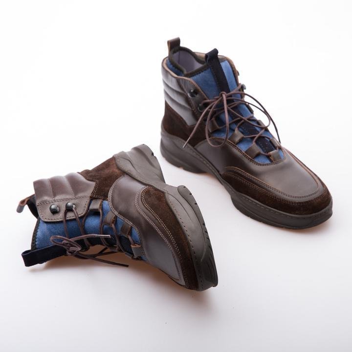 ELON - BROWN & BLUE - CALF LEATHER & NEOPRENE - jameswhite001