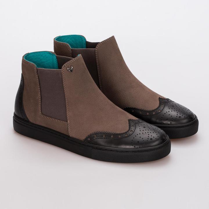EMMA – NUBUCK BROWN & LEATHER BLACK - jameswhite001