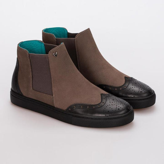 EMMA – NUBUCK BROWN & LEATHER BLACK - jameswhite001