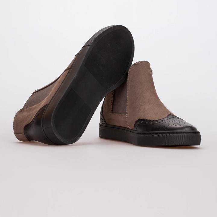 EMMA – NUBUCK BROWN & LEATHER BLACK - jameswhite001