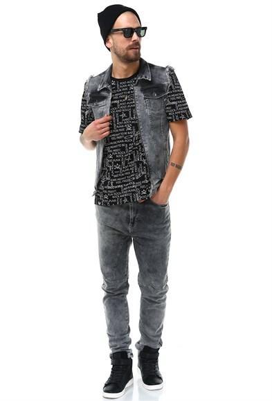 Erkek Cep Detaylı Kot Yelek - jameswhite001