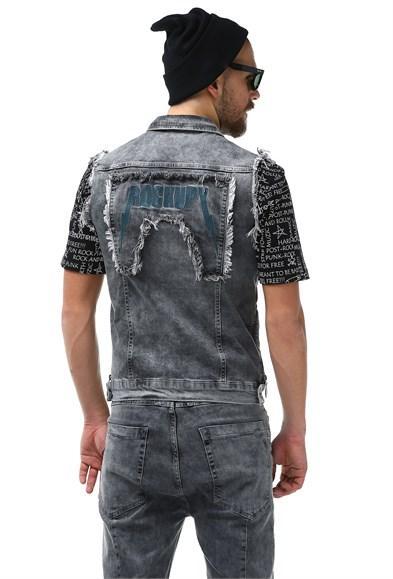 Erkek Cep Detaylı Kot Yelek - jameswhite001