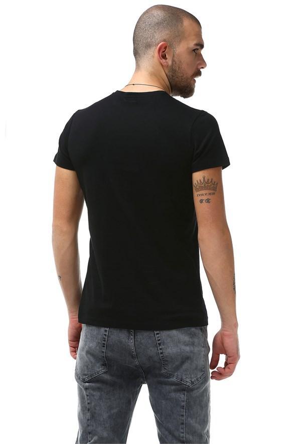Erkek Kuru Kafa Baskılı Siyah T-shirt - jameswhite001