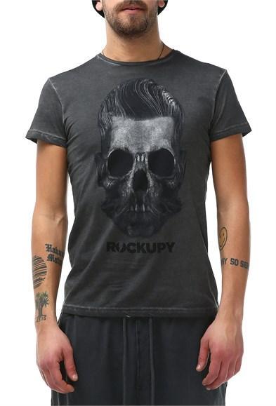 Erkek Kuru Kafa Detaylı Dijital Baskılı T-Shirt - jameswhite001