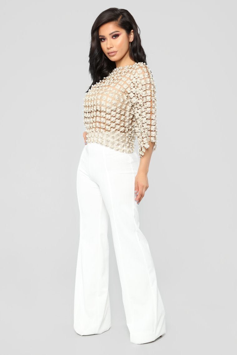Evening Getaway Pearl Top - Gold - jameswhite001